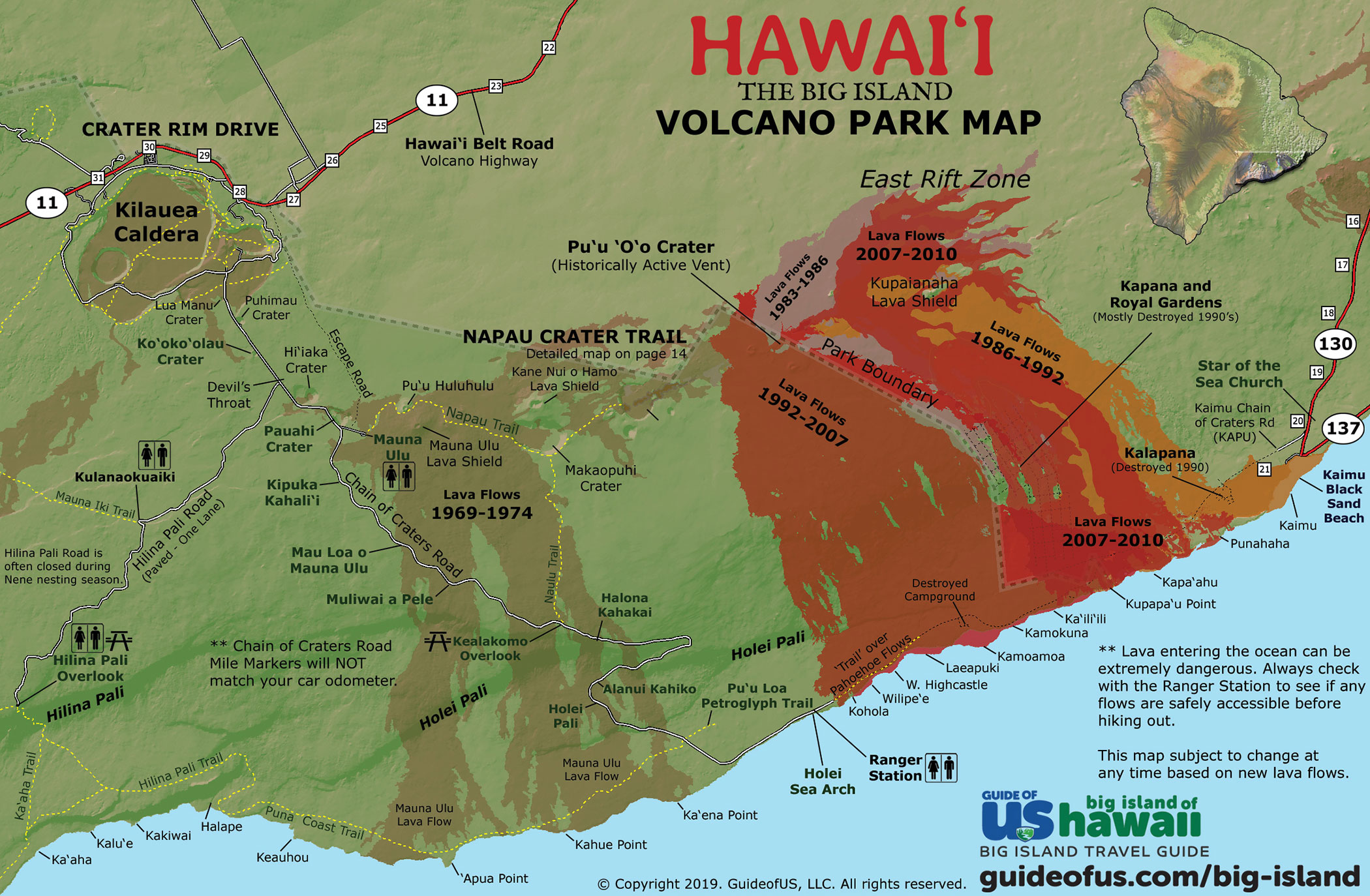 Kilauea Volcano Eruption Map