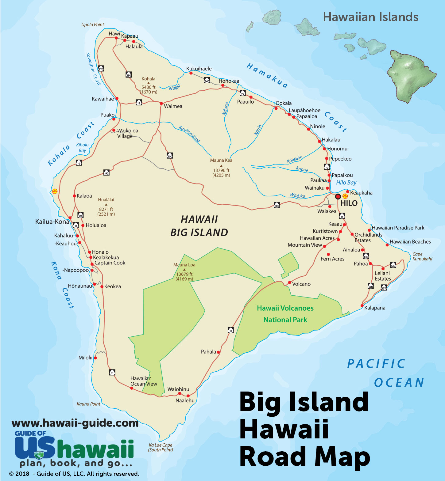 map of hawaii island Big Island Of Hawaii Maps