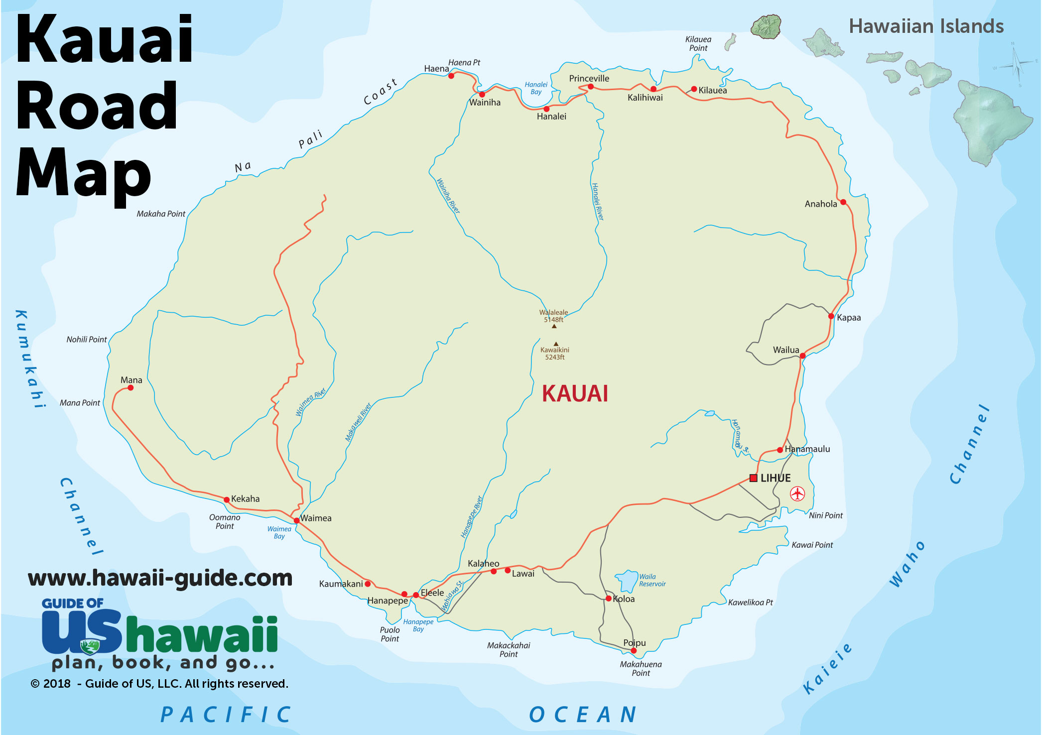 kauai road trip map