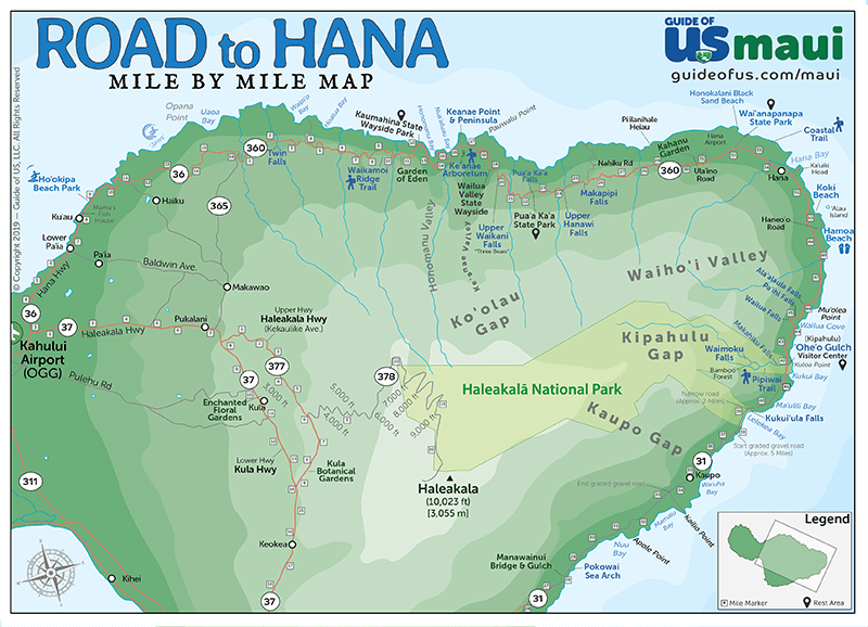 Maui Hawaii Maps Travel Road Map