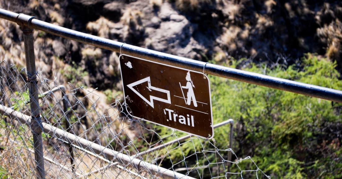 Follow the trail to the summit of Diamond Head Crater