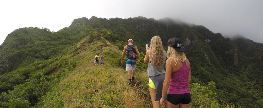 Hiking to your lunch spot with Mahina Hawaii