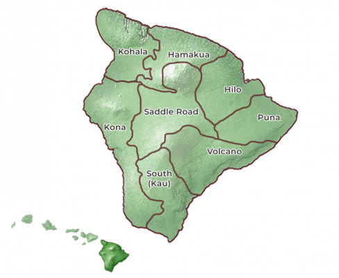 Big Island of Hawaii Regions Overview Map