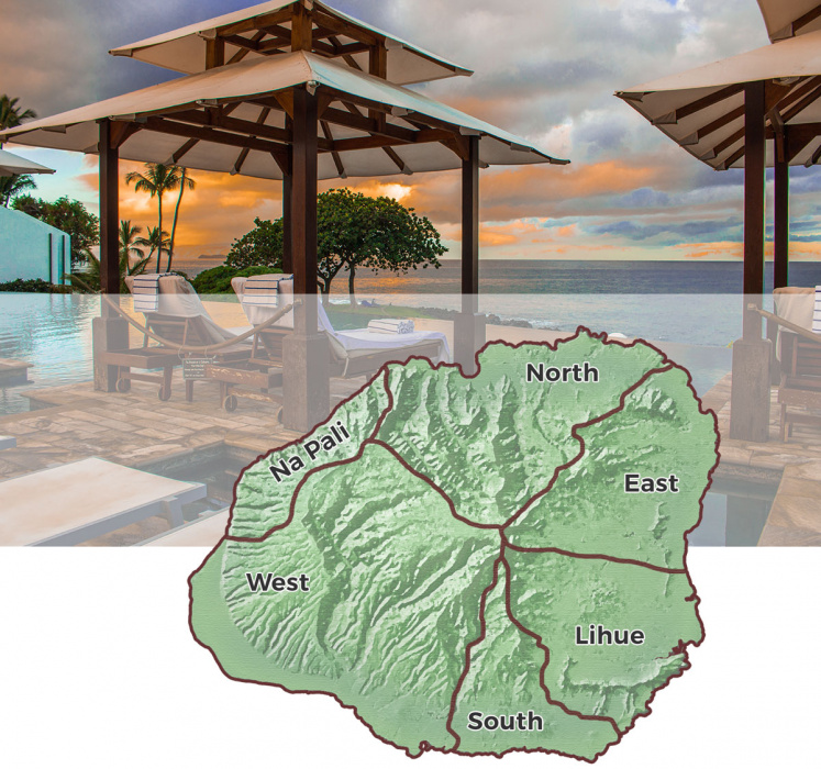 Kauai Accommodations by Region